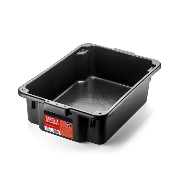 BANDEJA DE PLASTICO COM CAPACIDADE DE 40L PRETA 180X430X630MM