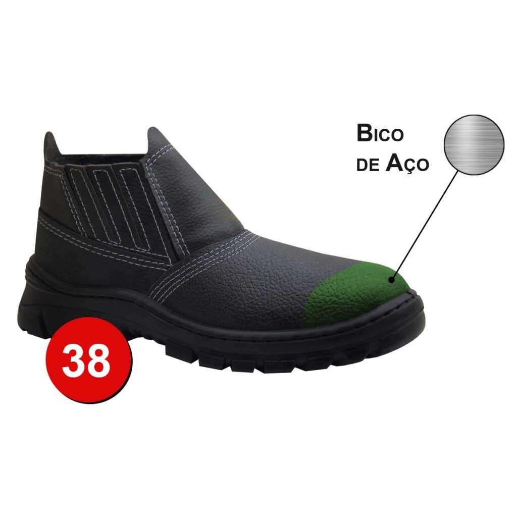 BOTINA IMBISEG ELAST PU MONO PRETA BICO ACO N38