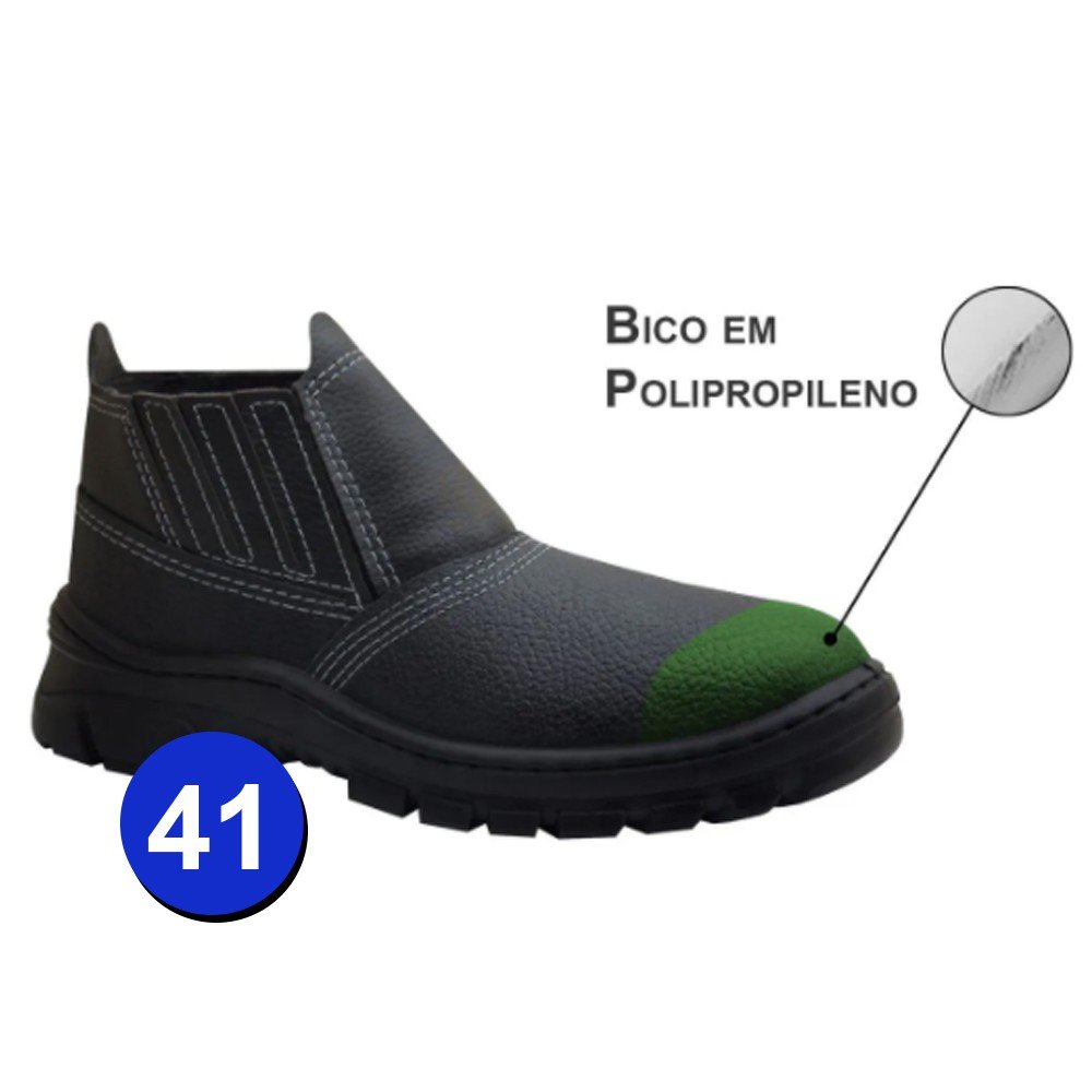 BOTINA IMBISEG ELAST PU MONO PRETA BICO PP N41