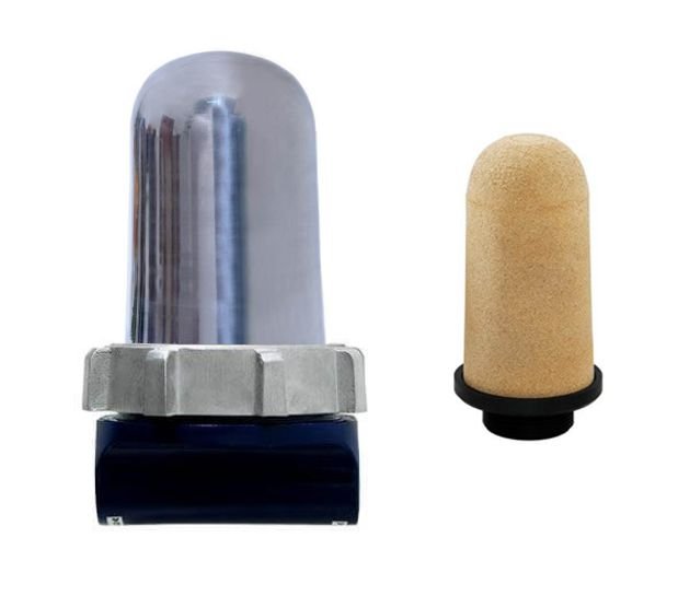 Filtro de Linha p/ Diesel | Cúpula de Alumínio - Elemento Bronze| FP200 AB - Filpar