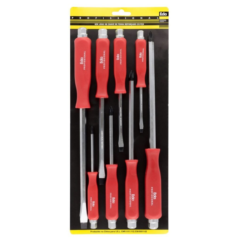 JOGO DE CHAVE DE FENDA PHILIPS REFORCADO (8PCS)