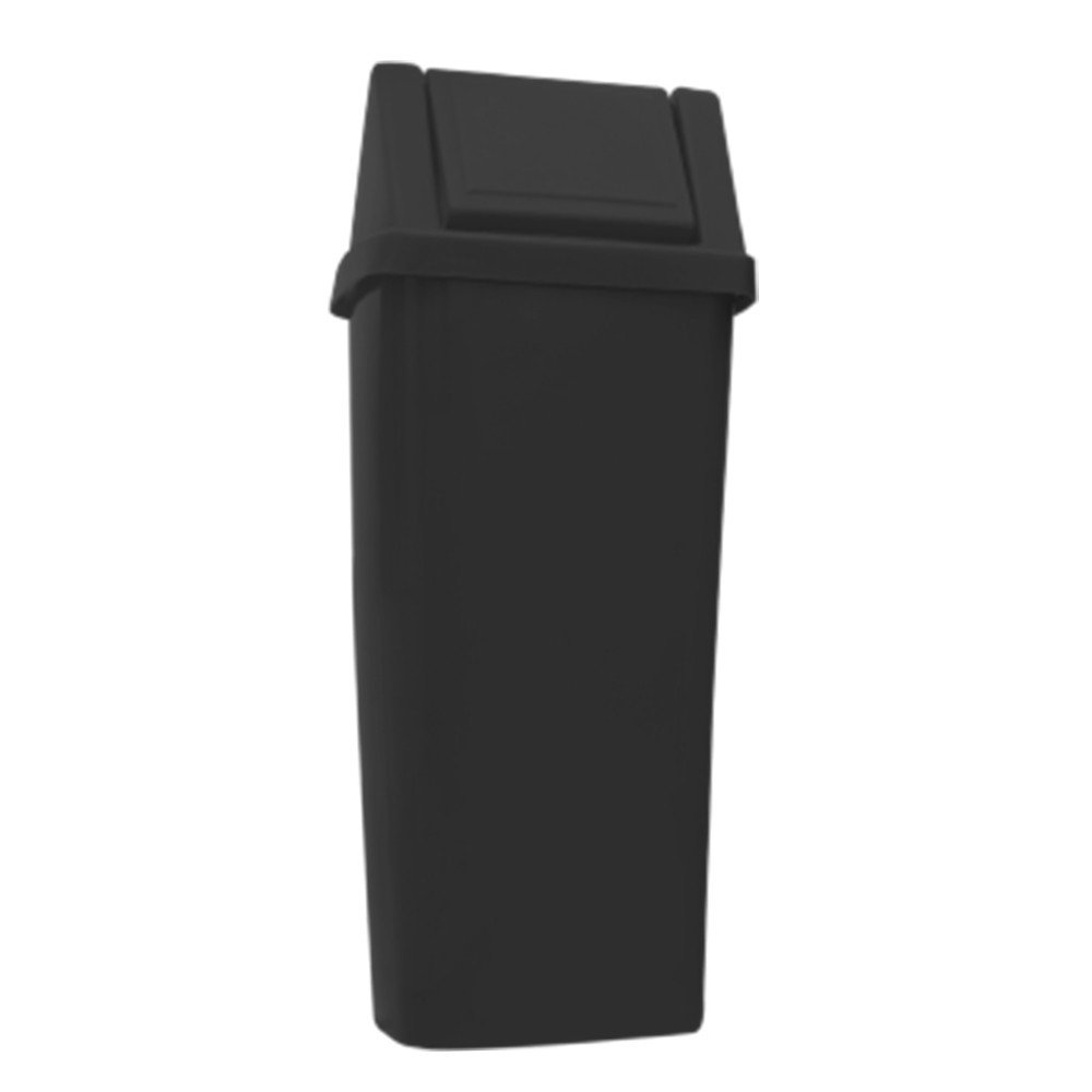 LIXEIRA EM POLIET. PRETA 100L C/ TAMPA VAI/VEM